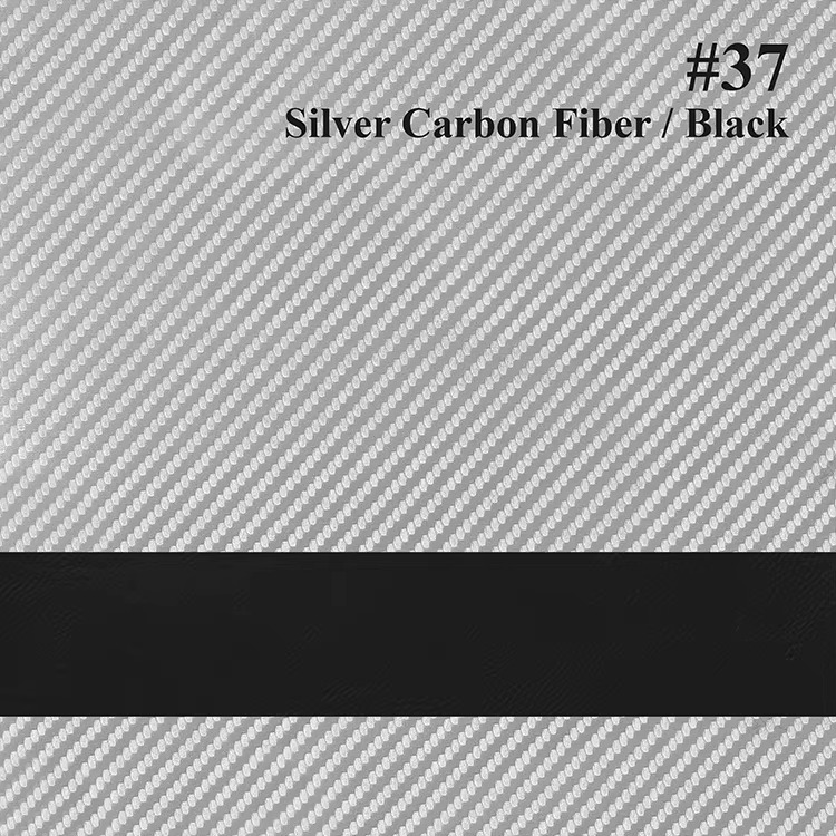 Leatherette Color Silver Carbon Fiber / Black