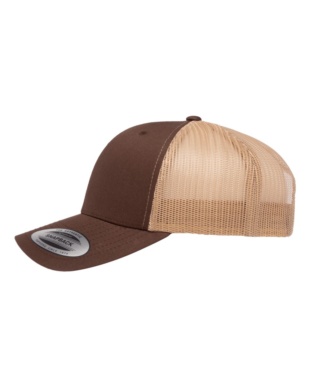 Brown & Khaki Trucker Hat - Side View