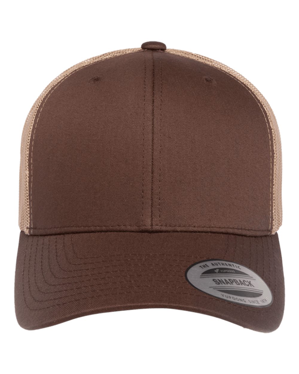 Brown & Khaki Trucker Hat - Front View