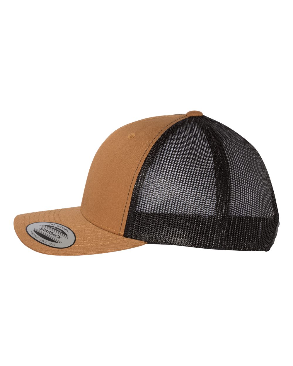 Caramel & Black Trucker Hat - Side View