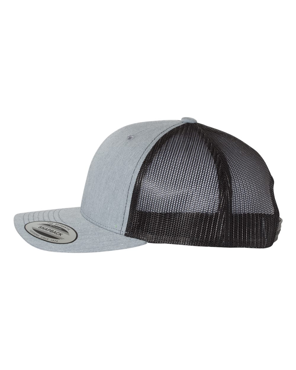 Heather Grey & Black Trucker Hat - Side View