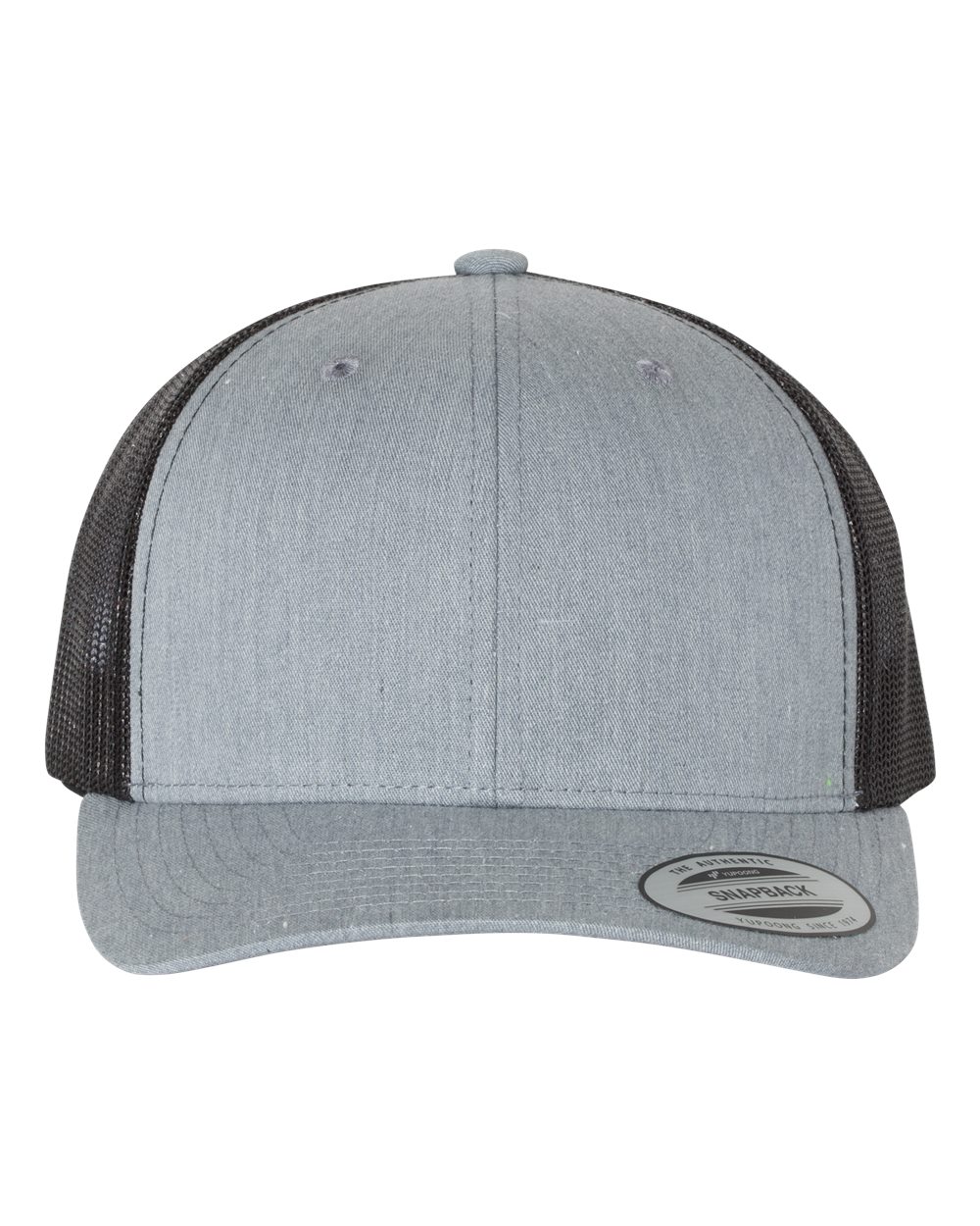 Heather Grey & Black Trucker Hat - Front View