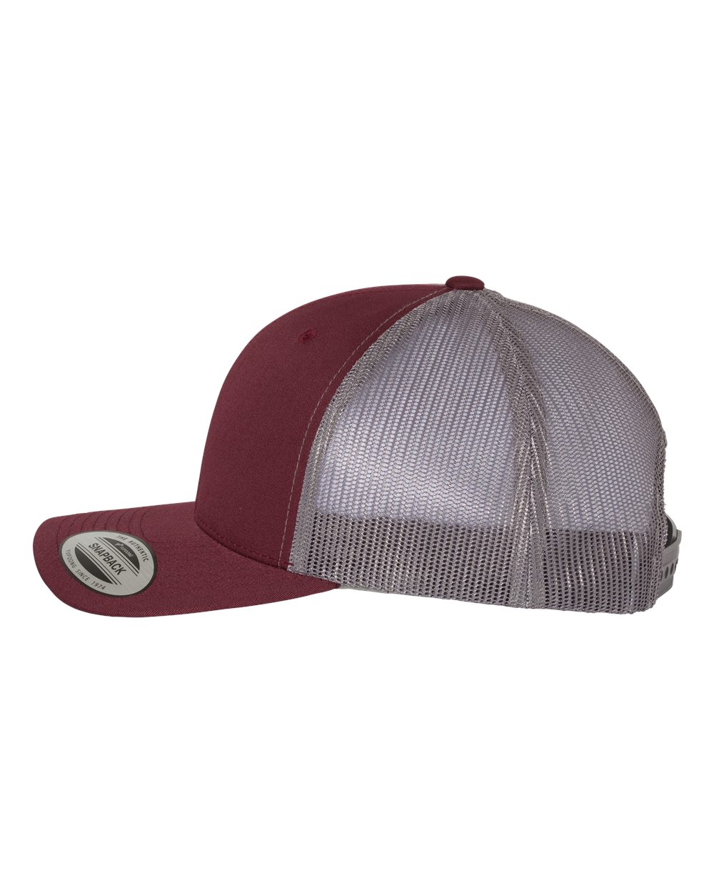 Maroon & Grey Trucker Hat - Side View