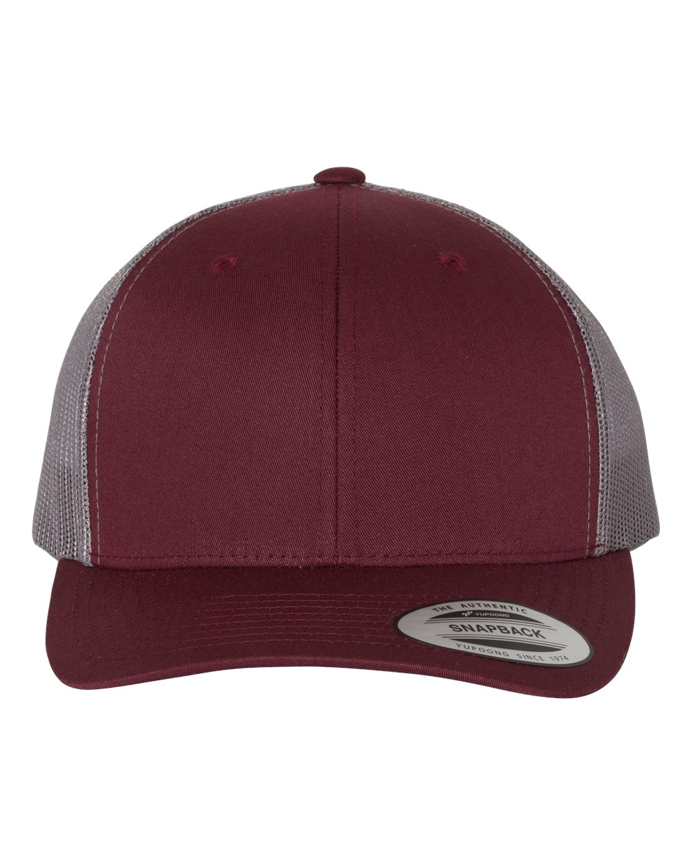 Maroon & Grey Trucker Hat - Front View