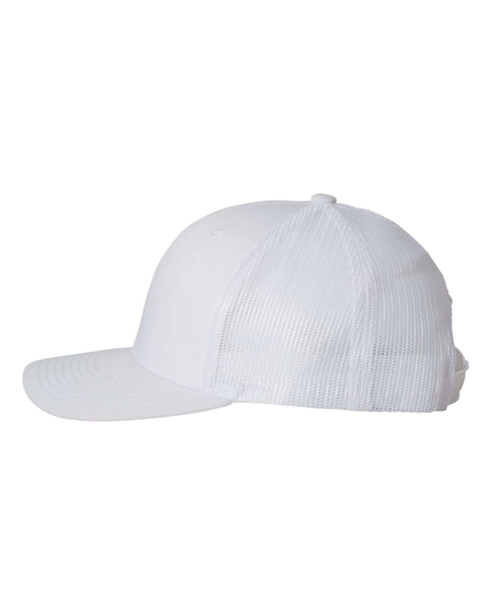 White & White Trucker Hat - Side View