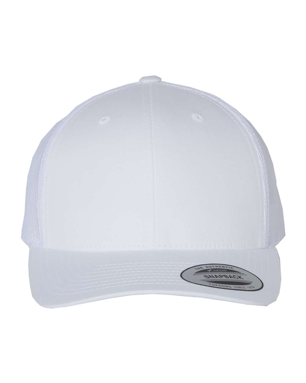 White & White Trucker Hat - Front View