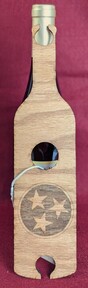 Engraved Red Oak Wood Wine Glass Caddy